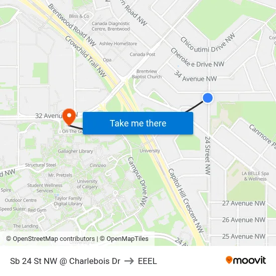 Sb 24 St NW @ Charlebois Dr to EEEL map