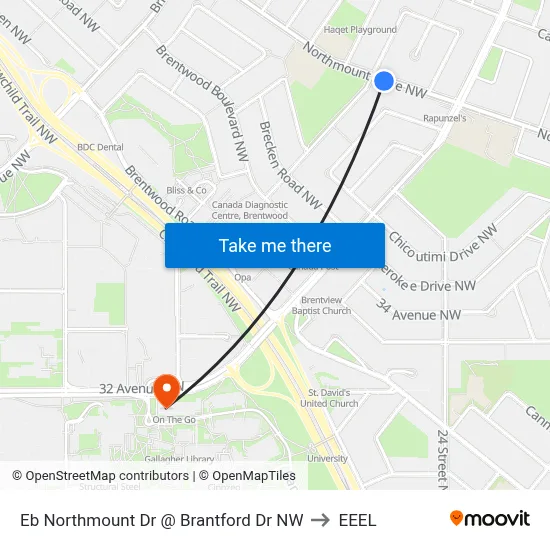 Eb Northmount Dr @ Brantford Dr NW to EEEL map