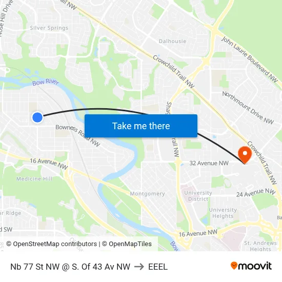 Nb 77 St NW @ S. Of 43 Av NW to EEEL map
