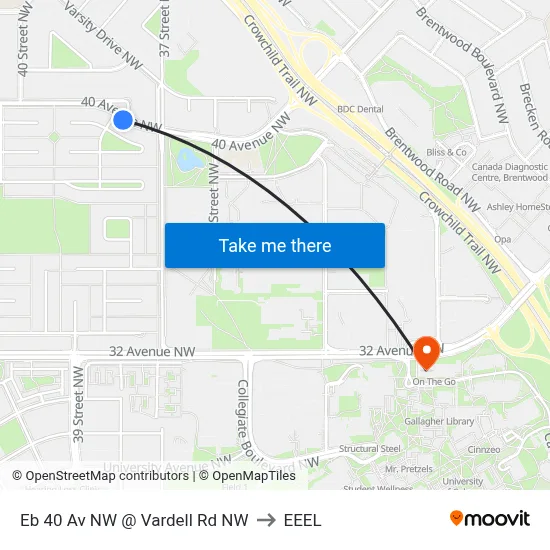 Eb 40 Av NW @ Vardell Rd NW to EEEL map