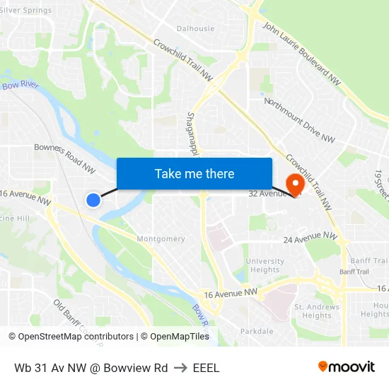 Wb 31 Av NW @ Bowview Rd to EEEL map