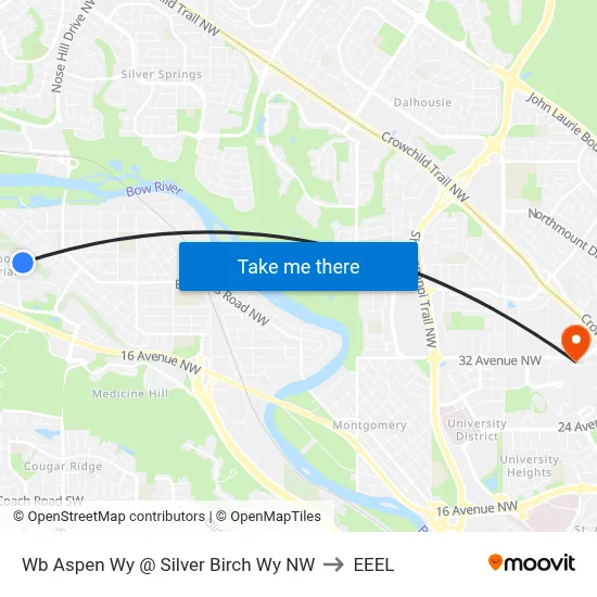 Wb Aspen Wy @ Silver Birch Wy NW to EEEL map