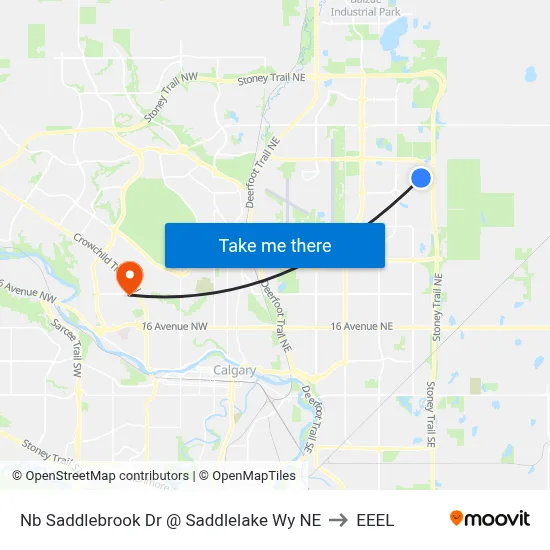 Nb Saddlebrook Dr @ Saddlelake Wy NE to EEEL map