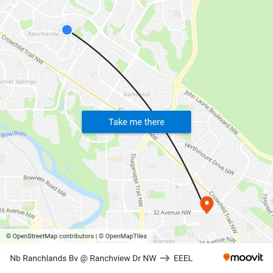 Nb Ranchlands Bv @ Ranchview Dr NW to EEEL map