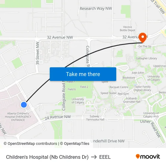 Children's Hospital (Nb Childrens Dr) to EEEL map