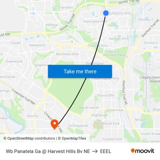 Wb Panatela Ga @ Harvest Hills Bv NE to EEEL map