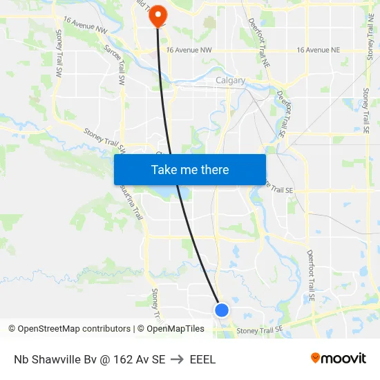 Nb Shawville Bv @ 162 Av SE to EEEL map