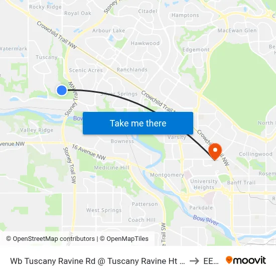 Wb Tuscany Ravine Rd @ Tuscany Ravine Ht NW to EEEL map