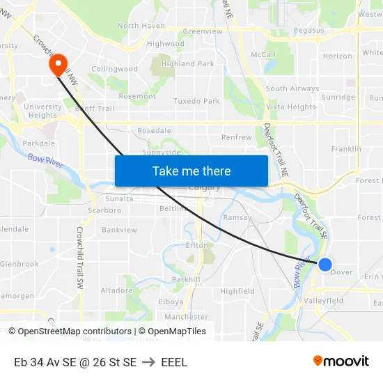Eb 34 Av SE @ 26 St SE to EEEL map