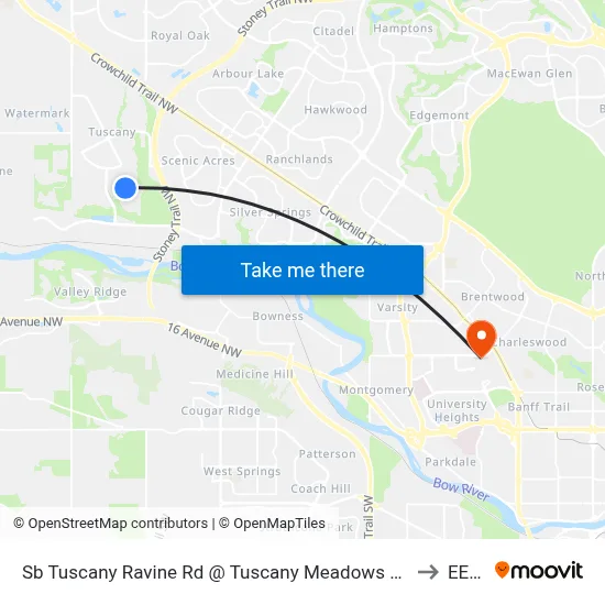 Sb Tuscany Ravine Rd @ Tuscany Meadows Dr NW to EEEL map