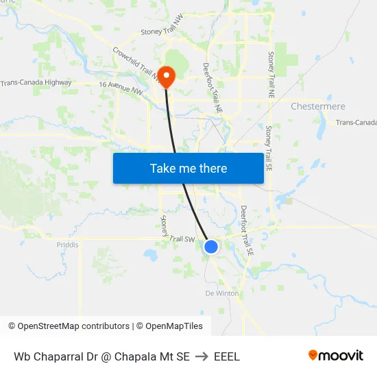 Wb Chaparral Dr @ Chapala Mt SE to EEEL map