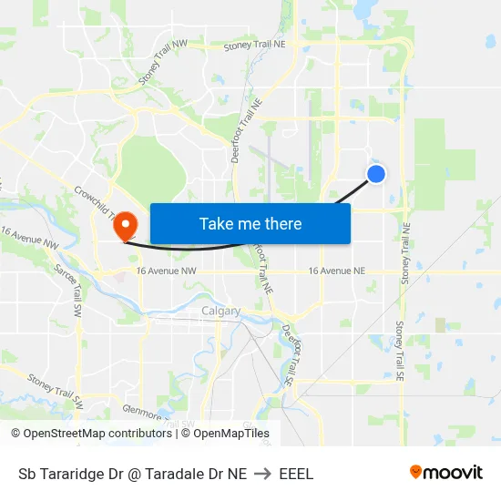 Sb Tararidge Dr @ Taradale Dr NE to EEEL map