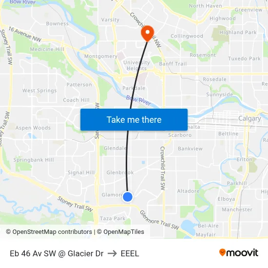 Eb 46 Av SW @ Glacier Dr to EEEL map