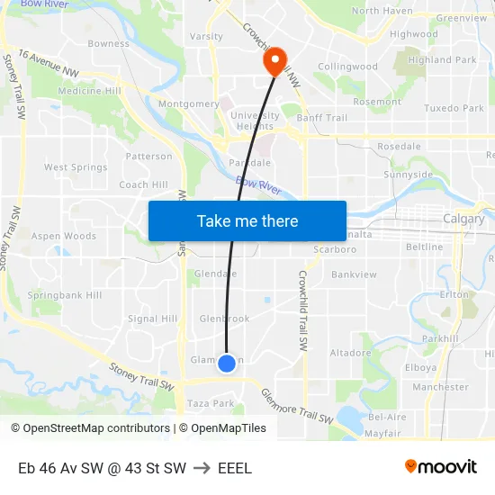 Eb 46 Av SW @ 43 St SW to EEEL map