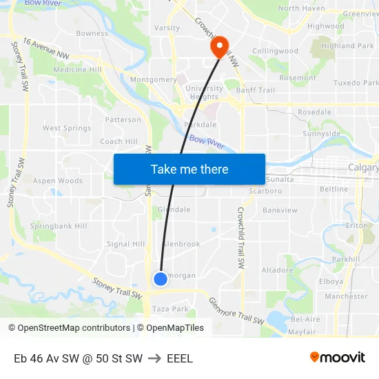 Eb 46 Av SW @ 50 St SW to EEEL map