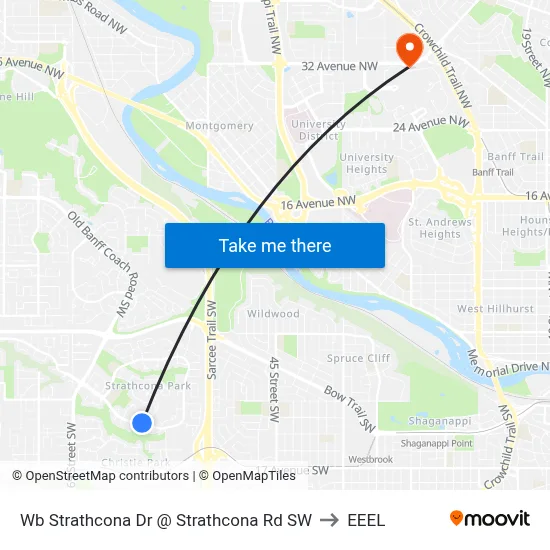 Wb Strathcona Dr @ Strathcona Rd SW to EEEL map