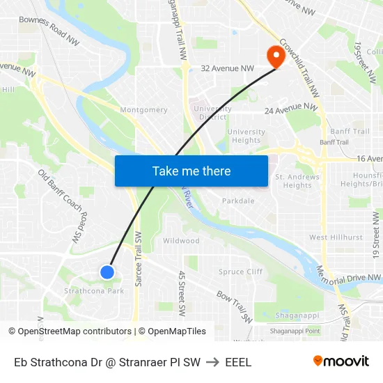 Eb Strathcona Dr @ Stranraer Pl SW to EEEL map