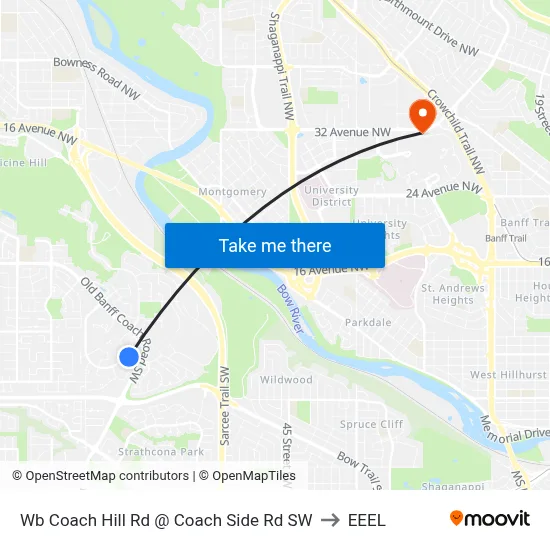 Wb Coach Hill Rd @ Coach Side Rd SW to EEEL map