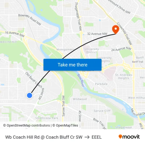 Wb Coach Hill Rd @ Coach Bluff Cr SW to EEEL map