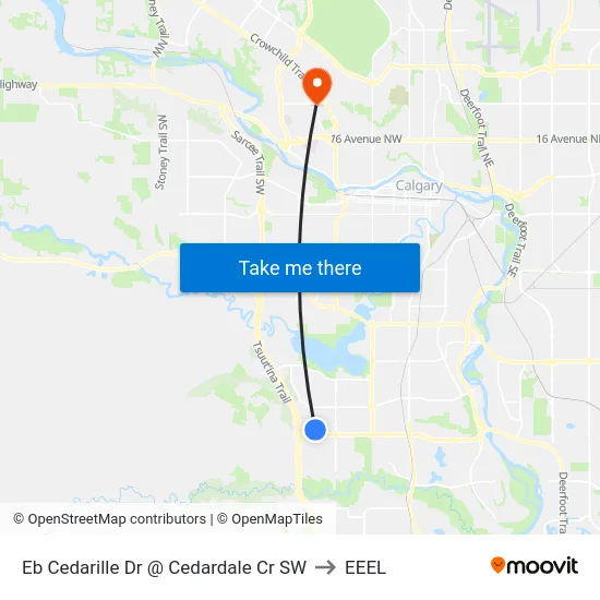 Eb Cedarille Dr @ Cedardale Cr SW to EEEL map