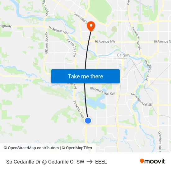 Sb Cedarille Dr @ Cedarille Cr SW to EEEL map