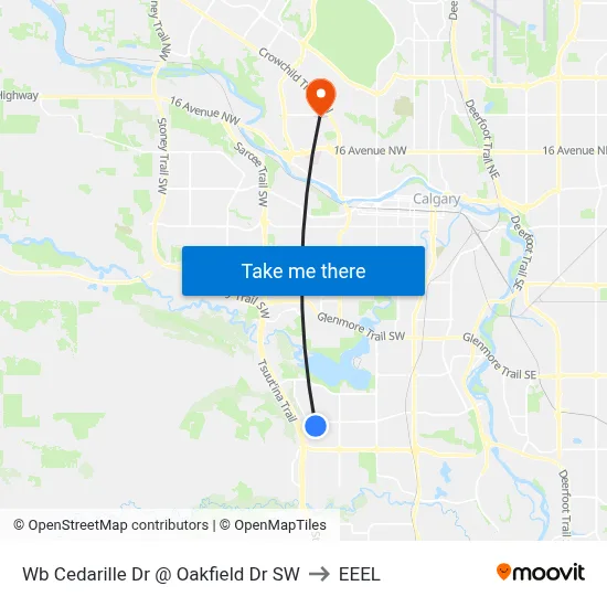 Wb Cedarille Dr @ Oakfield Dr SW to EEEL map