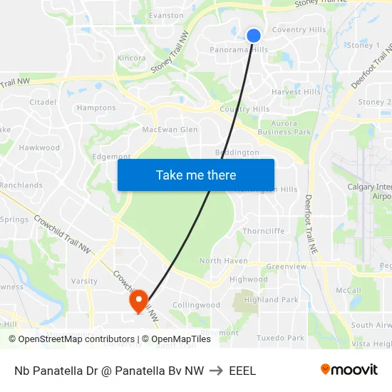 Nb Panatella Dr @ Panatella Bv NW to EEEL map