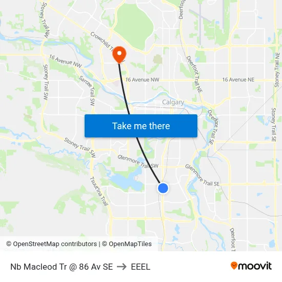 Nb Macleod Tr @ 86 Av SE to EEEL map