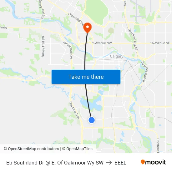 Eb Southland Dr @  E. Of Oakmoor Wy SW to EEEL map