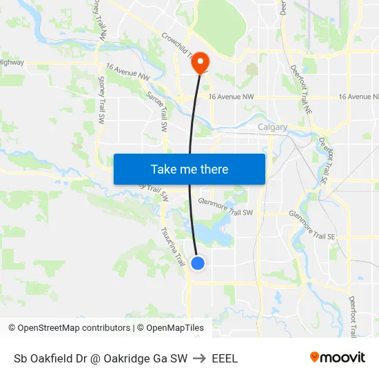 Sb Oakfield Dr @ Oakridge Ga SW to EEEL map