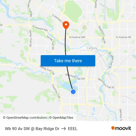 Wb 90 Av SW @ Bay Ridge Dr to EEEL map