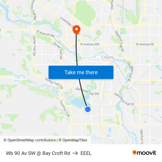 Wb 90 Av SW @ Bay Croft Rd to EEEL map