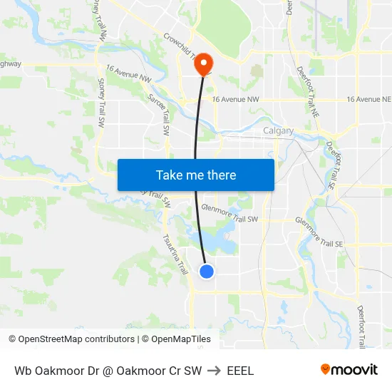 Wb Oakmoor Dr @ Oakmoor Cr SW to EEEL map