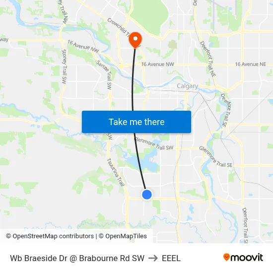 Wb Braeside Dr @ Brabourne Rd SW to EEEL map