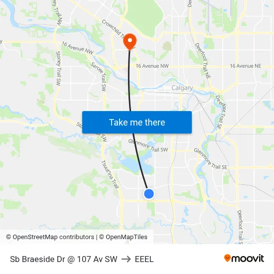 Sb Braeside Dr @ 107 Av SW to EEEL map
