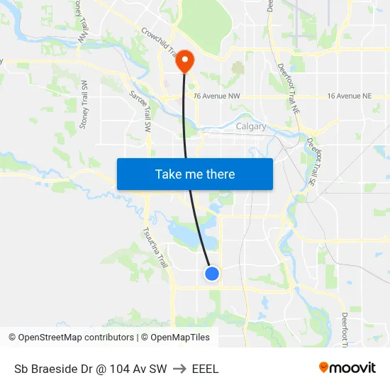 Sb Braeside Dr @ 104 Av SW to EEEL map