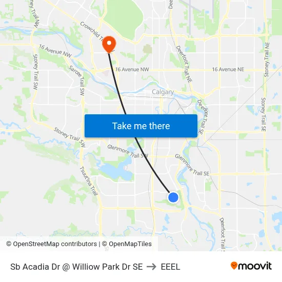 Sb Acadia Dr @ Williow Park Dr SE to EEEL map
