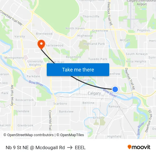 Nb 9 St NE @ Mcdougall Rd to EEEL map