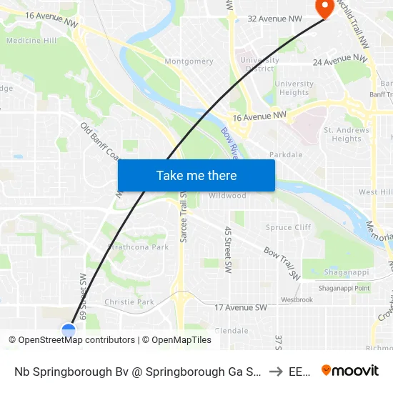 Nb Springborough Bv @ Springborough Ga SW to EEEL map