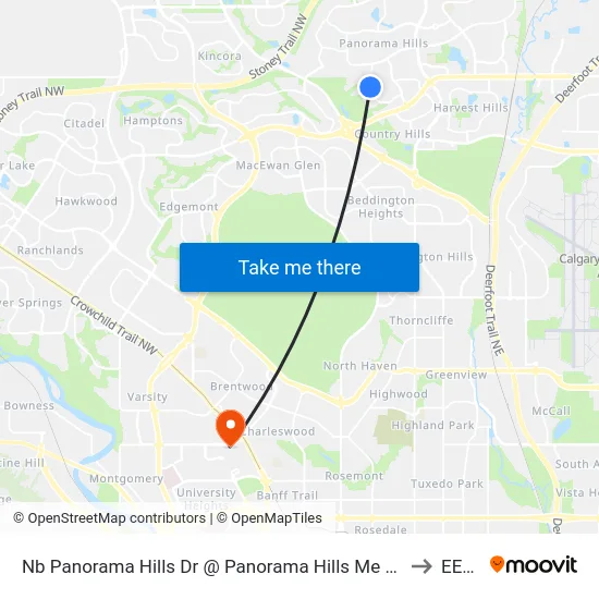 Nb Panorama Hills Dr @ Panorama Hills Me NW to EEEL map