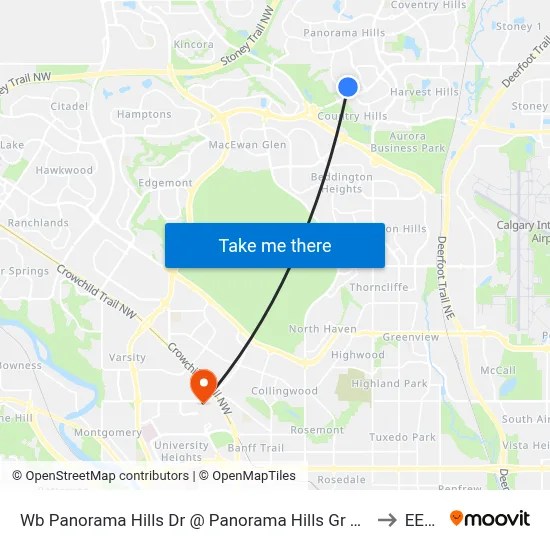 Wb Panorama Hills Dr @ Panorama Hills Gr NW to EEEL map