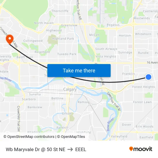 Wb Maryvale Dr @ 50 St NE to EEEL map