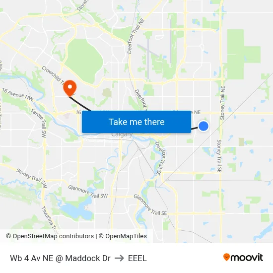 Wb 4 Av NE @ Maddock Dr to EEEL map