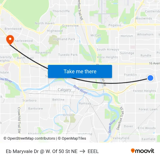 Eb Maryvale Dr @ W. Of 50 St NE to EEEL map