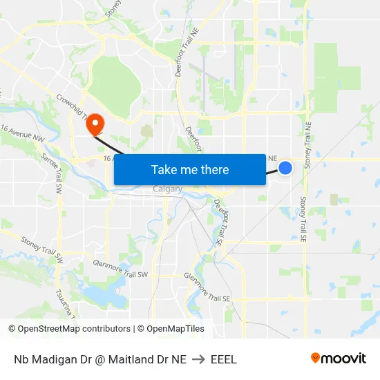 Nb Madigan Dr @ Maitland Dr NE to EEEL map