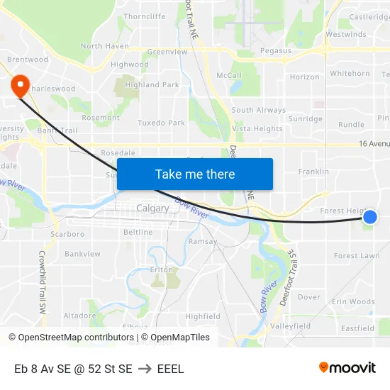 Eb 8 Av SE @ 52 St SE to EEEL map