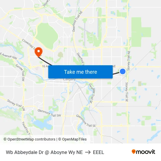 Wb Abbeydale Dr @ Aboyne Wy NE to EEEL map