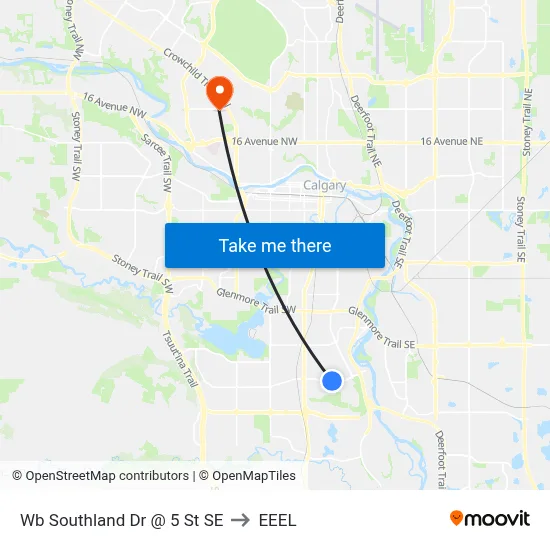 Wb Southland Dr @ 5 St SE to EEEL map