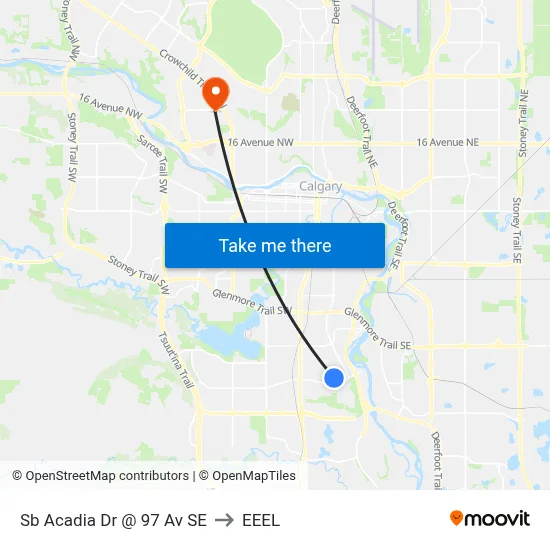Sb Acadia Dr @ 97 Av SE to EEEL map