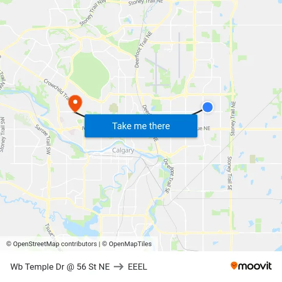 Wb Temple Dr @ 56 St NE to EEEL map